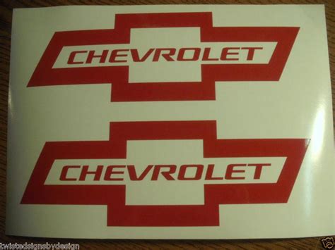 Purchase CHEVROLET BOWTIE EMBLEM - RED GLOSS VINYL DECAL - SET OF TWO !! in Lamesa, Texas, US ...