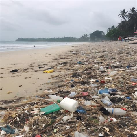 Uma Praia Muito Lixo E Uma Praia Muitas Garrafas Pl Sticas