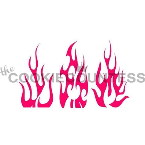 Fast Shipping Flames Stencil Flames Cookie Stencil Fire Stencil