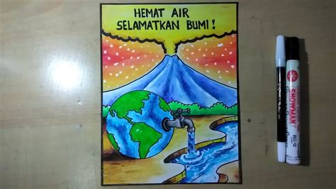 Menggambar Poster Hemat Air Youtube