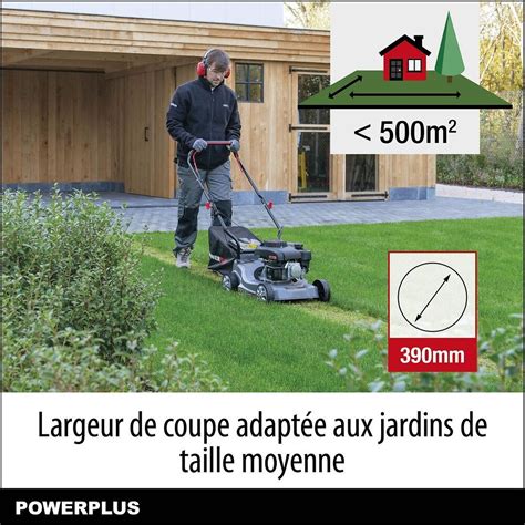 Powerplus Tondeuse à Gazon Thermique POWEG63732 avec 390 mm Ø 132 cc