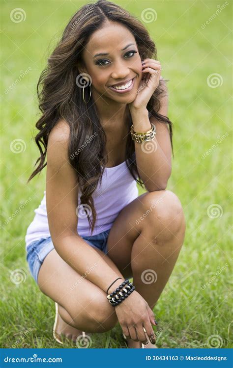 Beautiful African Woman In The Park Stock Image Image Of Cheerful