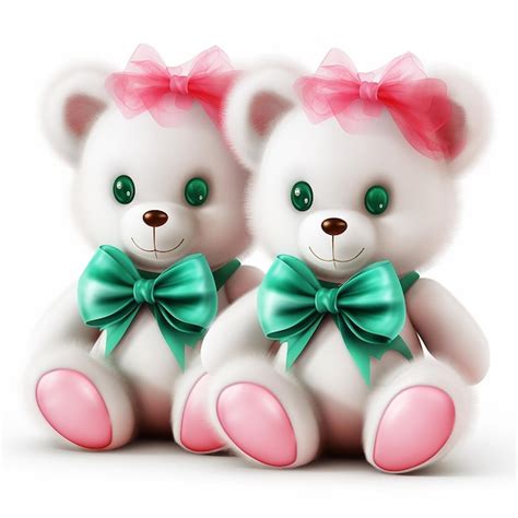 Premium Photo Cute Teddy Bear Couple On Isolated Background