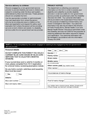 Fillable Online Communities Qld Gov Application For Criminal History