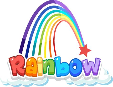 Rainbow word logo on the cloud 3430618 Vector Art at Vecteezy