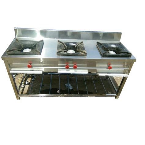 Stainless Steel Three Burner Commercial Gas Bhatti At Rs 18000 In Ahmedabad