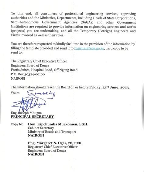 Kenya Engineering Fraternity On Twitter Thank You Cs Kipmurkomen