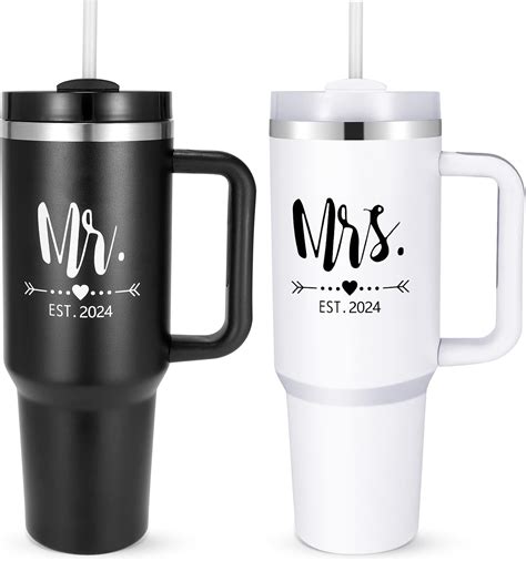 Mr And Mrs Tumblers Mr And Mrs Est 2024 Stainless Steel