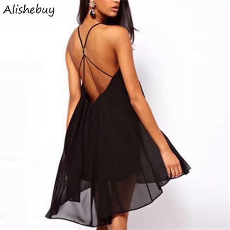 Fashion Women Chiffon Dress Irregular Casual Halter Summer Sleeveless