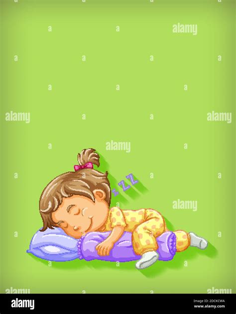 Cute girl sleeping cartoon character isolated illustration Stock Vector ...