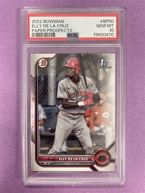 2022 Bowman Elly De La Cruz BP50 RC Rookie PAPER PSA 10 GEM MT REDS