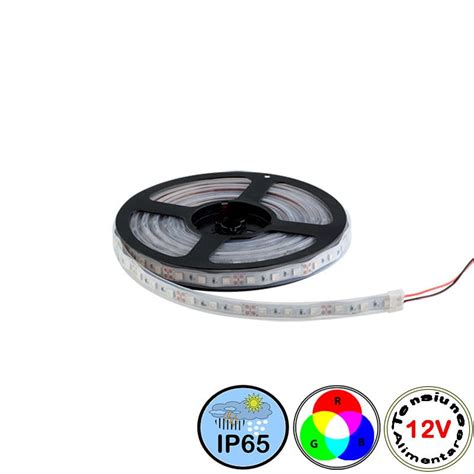 Banda Led 12v 4 8w M 60led M Smd5050 Rgb Rola 5m Ip65