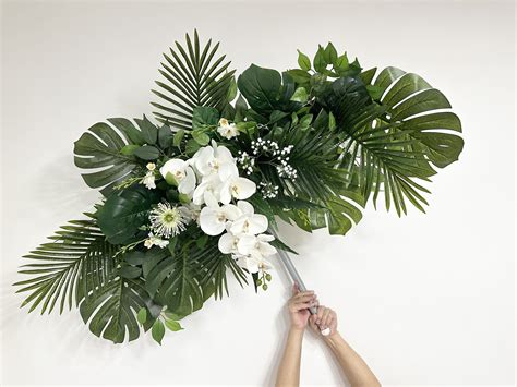 Monstera Deliciosa Eucalyptus & White Orchids Wedding Archway Flower