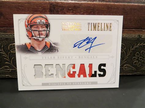 National Treasures Timeline Autograph Rookie Bengals Tyler Eifert 13 25