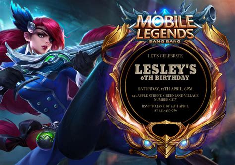 Mobile Legends Birthday Invitation Template Postermywall