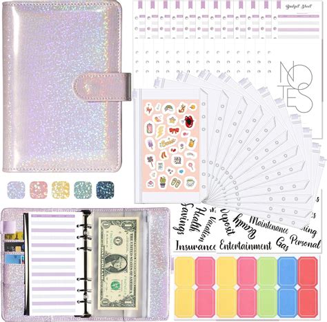 A6 Budget Binder Wallets Money Saving Binder 12Pcs Cash Stuffing