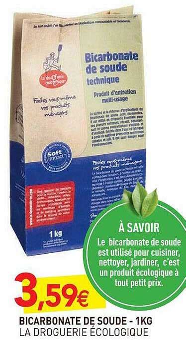 Promo Bicarbonate De Soude 1 Kg La Droguerie écologique chez NaturéO