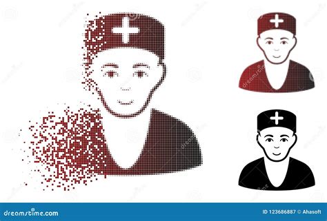 Dispersed Dot Halftone Doctor Icon Stock Vector Illustration Of