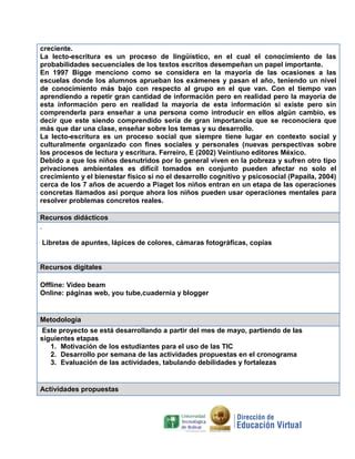 Formato Del Proyecto Tic El Chorrillo Pdf