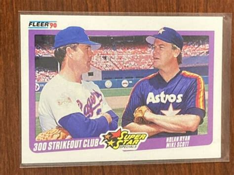 NOLAN RYAN MIKE SCOTT 1990 FLEER 300 STRIKE OUT CLUB CARD 636 EBay