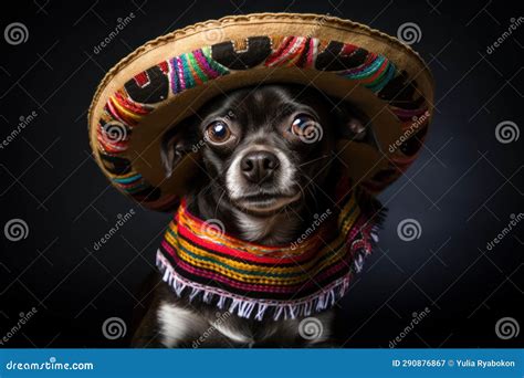 Festive Cute Dog Sombrero Generate Ai Stock Image Image Of Country