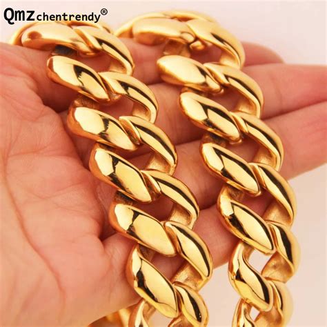 High Quality Mm Cm Super Heavy Thick Mens Flat Curb Cuban Chain