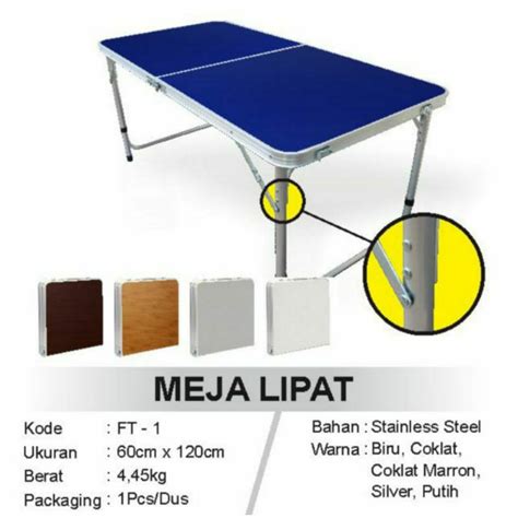 Jual Meja Lipat Koper Hpl Aluminium Meja Lipat Portable Kaki Bulat