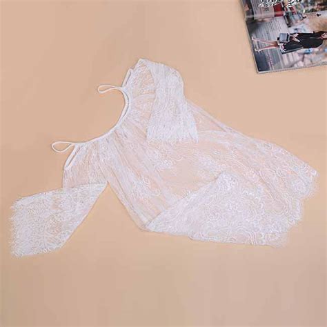 Buy Sexy Lace Women Bikini Cover Up Smock Long Sleeve Lace Hollow