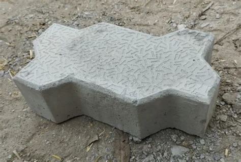 Grey Concrete Zig Zag Paver Block Dimensions X X Thickness