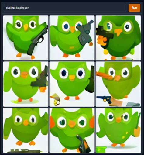 Duolingo Holding A Gun Rweirddalle