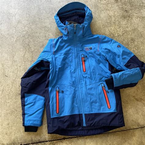 Mountain Hardwear Men S Blue And Orange Coat Depop