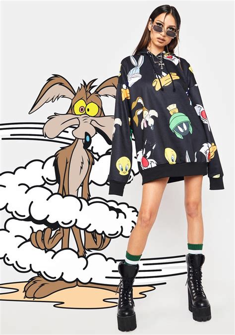 Dolls Kill X Looney Tunes Character Print Oversized Hoodie