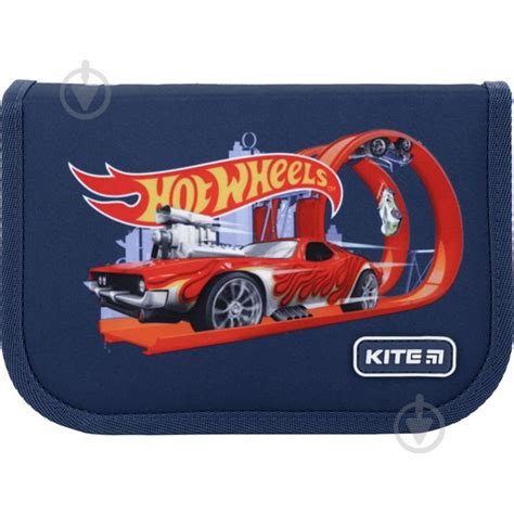 ᐉ Пенал шкільний Hot Wheels HW KITE синій із малюнком Краща ціна в Києві Україні