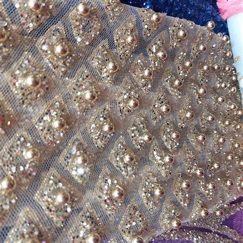 African Glitter Sequins With Beads Lace Fabric French Embroidery Fabric