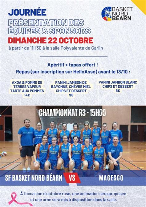 Journ E Pr Sentation Des Quipes Basket Nord Bearn