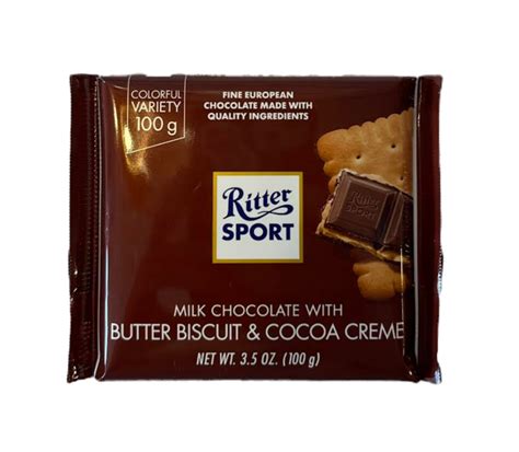 Ritter Sport Milk Chocolate With Butter Biscuit And Cocoa Creme Swede