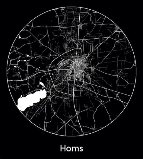 Premium Vector | City map asia syria homs vector illustration