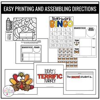 November Classroom Management Behavior Games | TpT