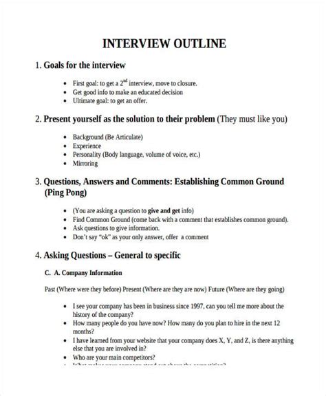 7 Formal Outline Templates Free Sample Example Format Download