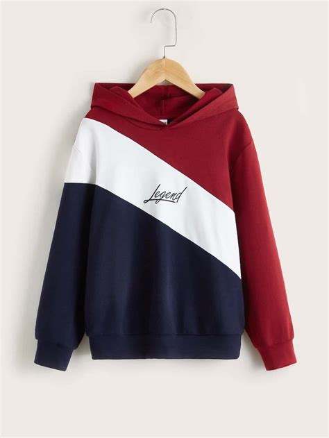 Multicolor Casual Long Sleeve Polyester Letter Colorblock Pullovers