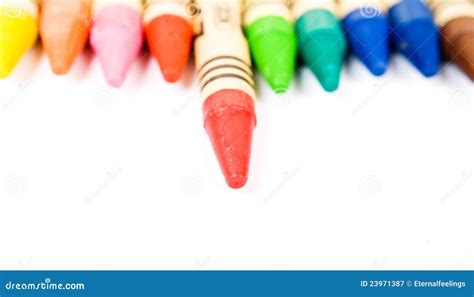 Row Of Crayons Stock Image Image Of Graphic Multicolor 23971387