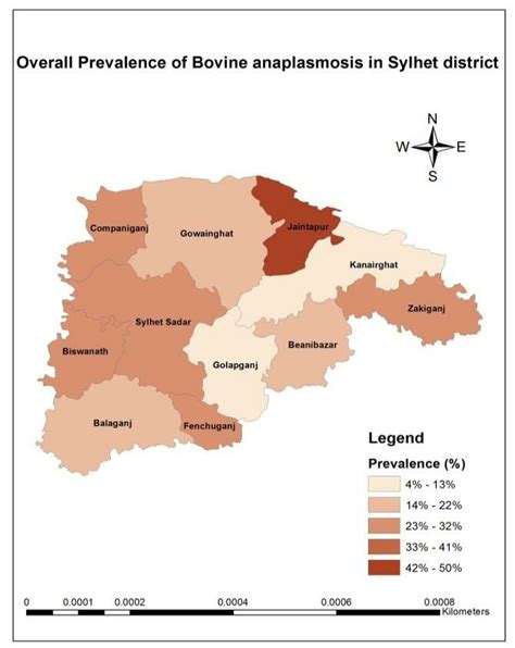 Geographical Distribution Of Prevalence Of A Overall Bovine