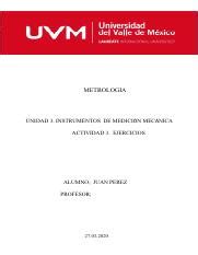 Actividad Pdf Metrologia Unidad Instrumentos De Medici N