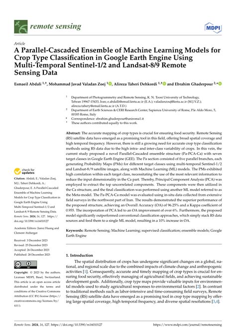 PDF A Parallel Cascaded Ensemble Of Machine Learning Models For Crop