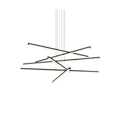 Sonneman Stix 6 Light 6 Arm LED Pendant Satin Black 2766 25 EBay