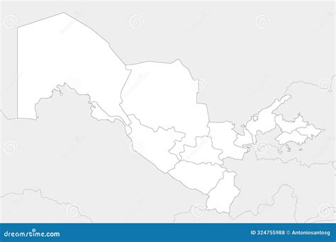 Mapa Vectorial De Uzbekist N Con Regiones Y Divisiones Administrativas