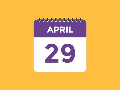 april 29 calendar reminder. 29th april daily calendar icon template ...