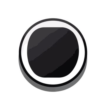 Black Circular Button Is On A Grey Background Vector A Simplistic