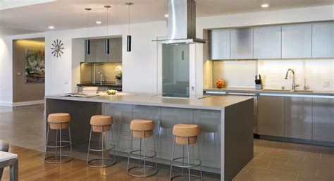 Century City High Rise Condo Contemporary Kitchen Los Angeles