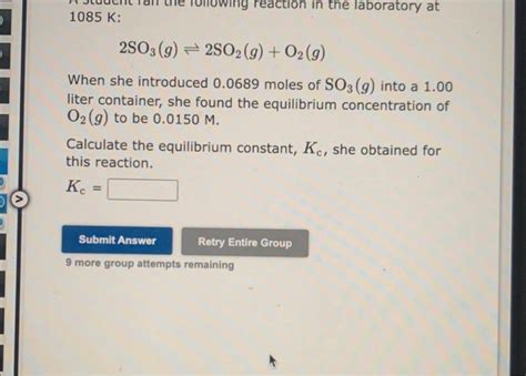 Solved 2so3g⇌2so2go2g When She Introduced 00689